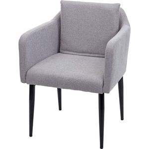 Eetkamerstoel MCW-H93, keukenstoel fauteuil stoel ~ stof/textiel lichtgrijs