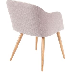Eetkamerstoel MCW-D71, stoel keukenstoel, retro design, armleuningen stof/textiel ~ crème-beige