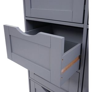Ladekast MCW-B65, kast met laden, 5 laden en 1 deur 80x70x35cm ~ grijs