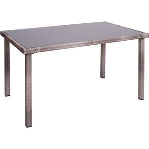 Poly-rattan tafel MCW-G19, tuintafel balkontafel, 120x75cm ~ grijsbruin