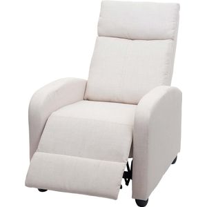 TV-fauteuil MCW-F76, relaxfauteuil, verstelbare relaxfunctie stof/textiel ~ crème
