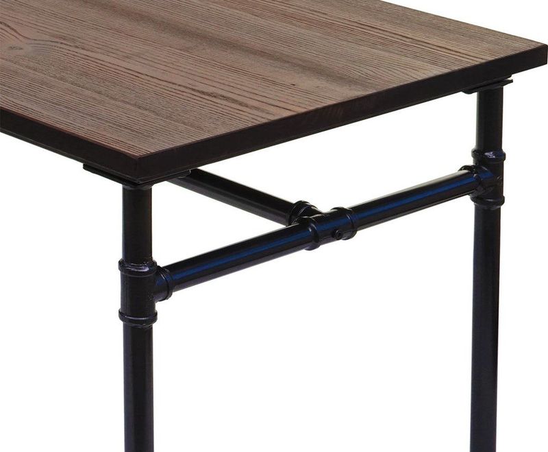 Esstisch MCW-H10b, Tisch Bistrotisch, Metall Ulme Holz Industrial Gastronomie MVG schwarz-braun 120x70cm