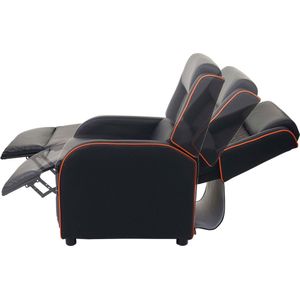 TV-fauteuil MCW-J27, relaxfauteuil TV-fauteuil, kunstleer ~ zwart-oranje