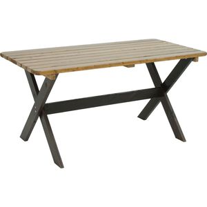 Tafel MCW-J83, tuintafel houten tafel, massief hout MVG-gecertificeerd 149cm ~ bruin, grenen donkerbruin