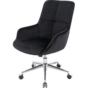Bureaustoel MCW-J64, bureaustoel bureaustoel fauteuil, in hoogte verstelbaar velours ~ zwart