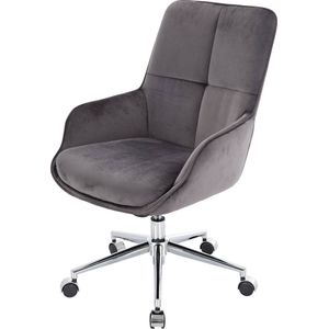 Bureaustoel MCW-J64, bureaustoel bureaustoel fauteuil, in hoogte verstelbaar velours ~ donkergrijs