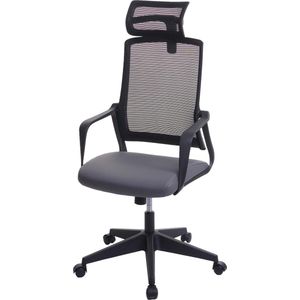 Bureaustoel MCW-J52, bureaustoel, ergonomische hoofdsteun, kunstleer ~ grijs