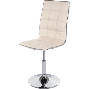 Eetkamerstoel MCW-C41, stoel keukenstoel, in hoogte verstelbaar draaibaar, kunstleer ~ crème