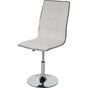 Eetkamerstoel MCW-C41, stoel keukenstoel, in hoogte verstelbaar draaibaar, kunstleer ~ wit
