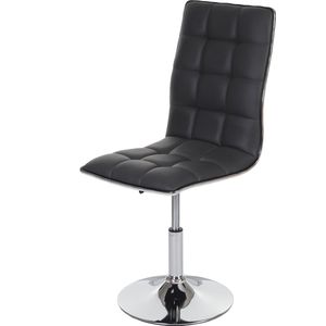 Eetkamerstoel MCW-C41, stoel keukenstoel, in hoogte verstelbaar draaibaar, kunstleer ~ grijs