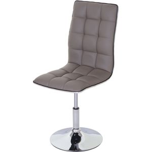 Eetkamerstoel MCW-C41, stoel keukenstoel, in hoogte verstelbaar draaibaar, kunstleer ~ taupe-grijs
