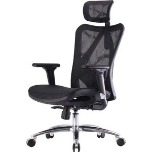Bureaustoel MCW-J87, bureaustoel, ergonomisch verstelbare armleuning, 150kg belastbaar ~ bekleding zwart, frame zwart