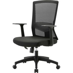 SIHOO bureaustoel bureaustoel, ergonomische S-vormige rugleuning, ademende verstelbare taillesteun ~ zwart