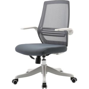 Moderne bureaustoel MCW-J88, bureaustoel, ergonomisch ademend, taillesteun, hefbare armleuning ~ grijs