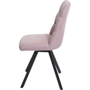 Set van 2 eetkamerstoelen MCW-J69, keukenstoel, draaibare autostoel, fluweel ~ roze