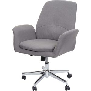 Bureaustoel MCW-K23, bureaustoel draaistoel fauteuil, stof/textiel met armleuningen ~ grijs