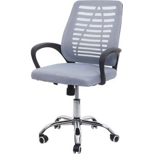 Bureaustoel MCW-L44, bureaustoel computerstoel, ergonomische rugleuning, netbespanning stof/textiel ~ grijs