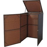 Mülltonnenverkleidung MCW-E25, Mülltonnenbox Mülltonnenabdeckung, Poly-Rattan 120l ~ braun