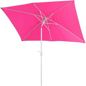 Parasol N23, tuinparasol, 2x3m rechthoekig kantelbaar, polyester/aluminium 4,5kg UV-bescherming 50+ ~ roze