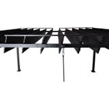 Pergola MCW-L40, Garten Lamellen-Pavillon Terrassenüberdachung, 8cm-Alu-Gestell Stoff/Textil, 3x3m anthrazit