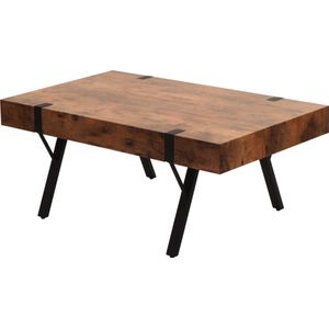 Salontafel MCW-L54, woonkamertafel bijzettafel sofatafel, metaal 43x110x60cm ~ donker wild eiken