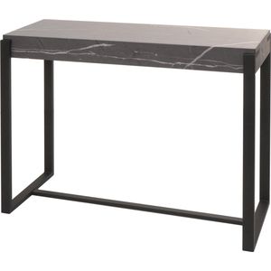Console tafel MCW-L53, telefoontafel werktafel bijzettafel opbergtafel, metaal 81x100x40cm ~ marmer look grijs