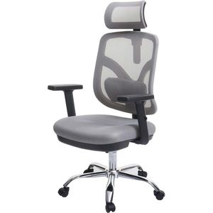 Ergonomische Bureaustoel Van Ademend Mesh Met Grijze Afwerking En Verstelbare Hoofdsteun Mesh Donkergrijs