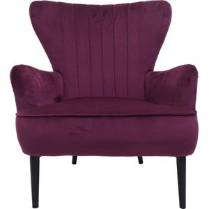 Loungestoel MCW-K37, cocktail fauteuil gestoffeerde fauteuil, fluweel ~ bordeaux