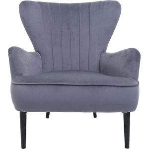 Loungestoel MCW-K37, cocktail fauteuil gestoffeerde fauteuil, fluweel ~ grijs