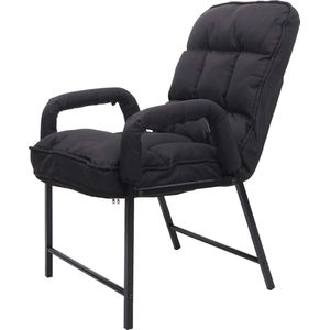 Eetkamerstoel MCW-K40, stoel gestoffeerd, belastbaarheid 160 kg rugleuning verstelbaar metaal ~ stof/textiel zwart