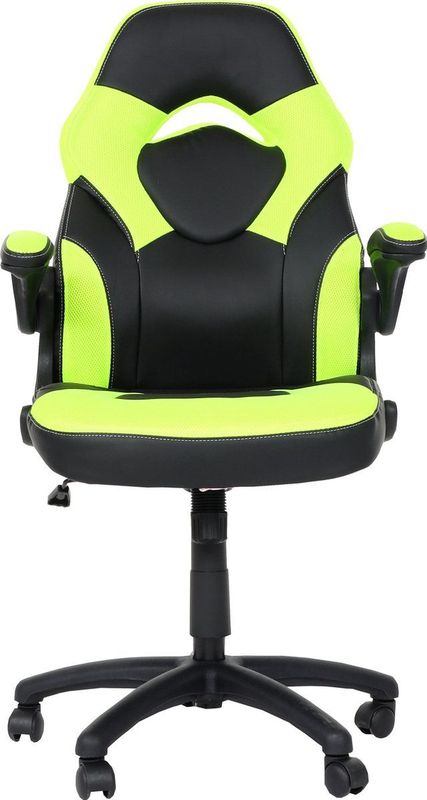 Bürostuhl MCW-K13, Drehstuhl Gamingstuhl, ergonomisch, verstellbare Armlehne, Kunstleder ~ schwarz-grün