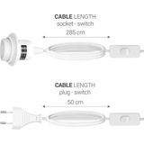 kwmobile - E27 Lampfitting - Snoerpendel - Wit - 3,5 Meter Snoer