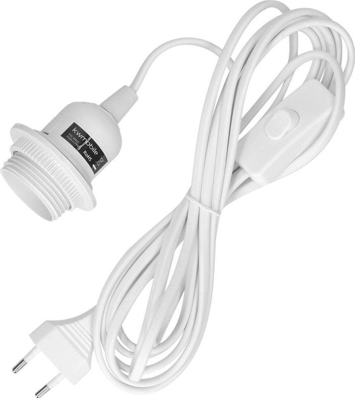 kwmobile - E27 Lampfitting - Snoerpendel - Wit - 3,5 Meter Snoer
