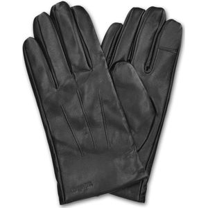 Navaris echt leren touchscreen handschoenen - 100% lederen handschoenen voor heren - Met zachte kasjmier wollen voering - In verschillende maten Maat 9 S