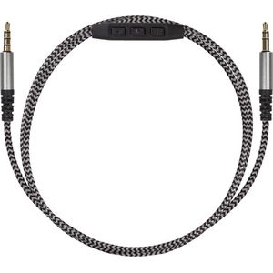 kwmobile koptelefoonkabel geschikt voor Over-Ear Koptelefoon - Reservekabel 150 cm - Met microfoon en volumeregelaar - 3,5 mm aansluiting