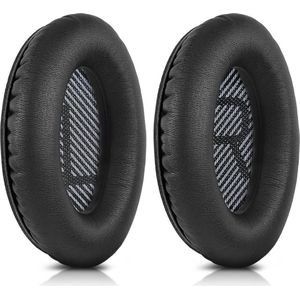 kwmobile 2x oorkussens compatibel met Bose Quietcomfort oorkussens - Earpads voor koptelefoon - Kunstleer en schuim in zwart