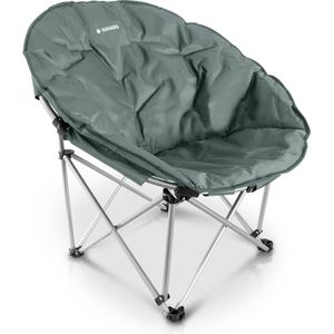Navaris klapstoel XXL - Campingstoel met opbergtas - Draagbare stoel voor kamperen, festivals en vissen -Strandstoel - Inklapbaar - Grijs