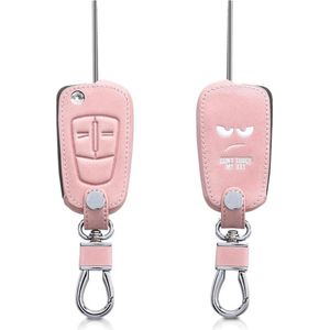 kwmobile autosleutelhoes geschikt voor Opel Vauxhall 2-knops inklapbare autosleutel - Hoesje van imitatieleer in wit / roségoud - Don't Touch My Key design