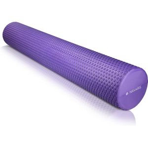 Navaris EVA foam roller 90cm - Roller voor pilates, yoga en oefeningen - Medium hardheid - Massage roller - Voor beginners en gevorderden - Diameter 15cm