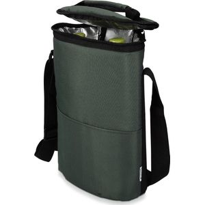 Navaris koeltas voor 2 wijnflessen - Koeltas voor 2 flessen Prosecco wijn of 4 bierblikjes - Flessentas met schouderband - Grijs