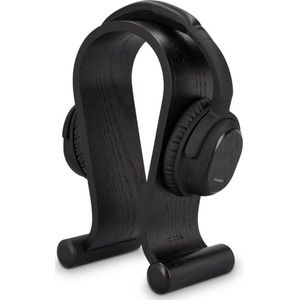kalibri houten omega koptelefoon standaard - Universele standaard voor hoofdtelefoon - Koptelefoonstandaard - Eikenhout - Zwart