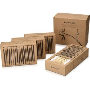 Navaris - Eco Wattenstaafjes - 800 Stuks - Bamboe - Biologisch Afbreekbaar