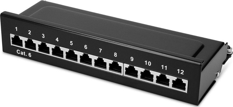 kwmobile - Cat6 Patchpaneel - 12-poorts - Grijs