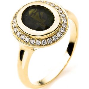 Luna Creation - Ring - Geelgoud 18K Diamant 0.24ct toermalijn - 1A861G856-1-56