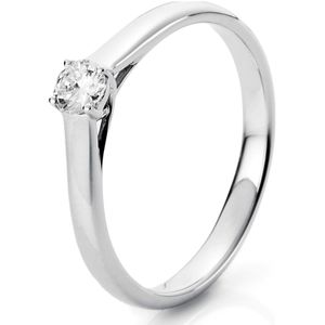 Luna Creation - Ring - Zilver - Witte Goud - Solitaire Diamant 0.2 ct