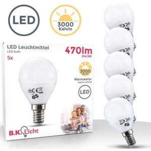 Flikkervrij - E14 Ledlamp - Warm Wit Licht - 3000 K - 470 Lumen