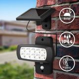 B.K.Licht - Buitenlamp - wandlamp buiten - schijnwerper - solar - zonne-energie - met bewegingssensor - floodlight - tuin - zwart - IP44
