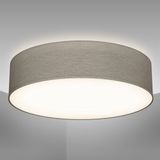 Plafondlamp - Ronde - Taupe - Textiel - E27 Fitting (2x)
