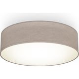 Plafondlamp - Ronde - Taupe - Textiel - E27 Fitting (2x)