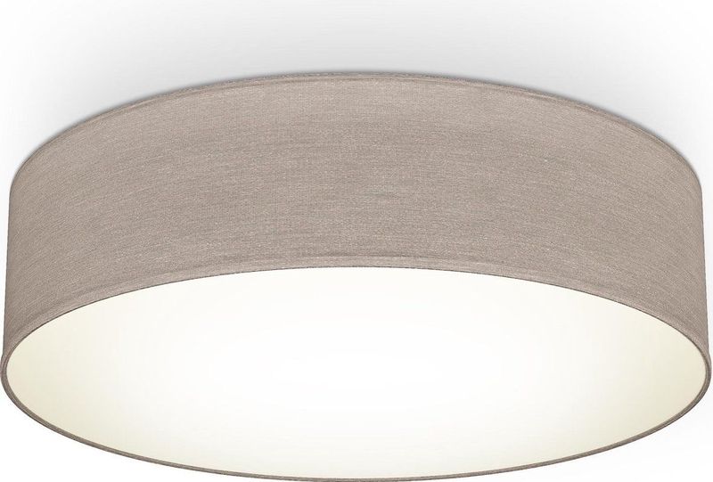 Plafondlamp - Ronde - Taupe - Textiel - E27 Fitting (2x)